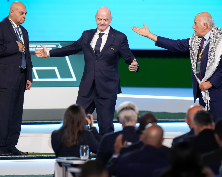 Gianni Infantino’s attempt at Israel-Palestine handshake backfires