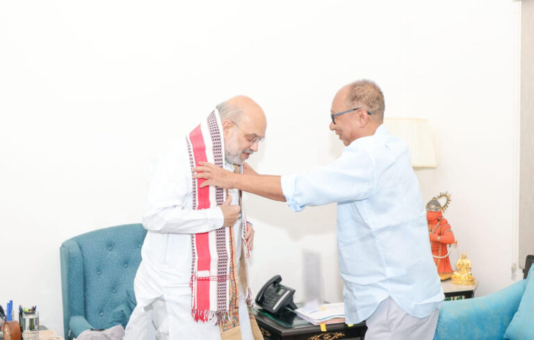 UNION HOME MINISTER AMIT SHAH MEETS MANIPUR CM KHEMCHAND IN NEW DELHI