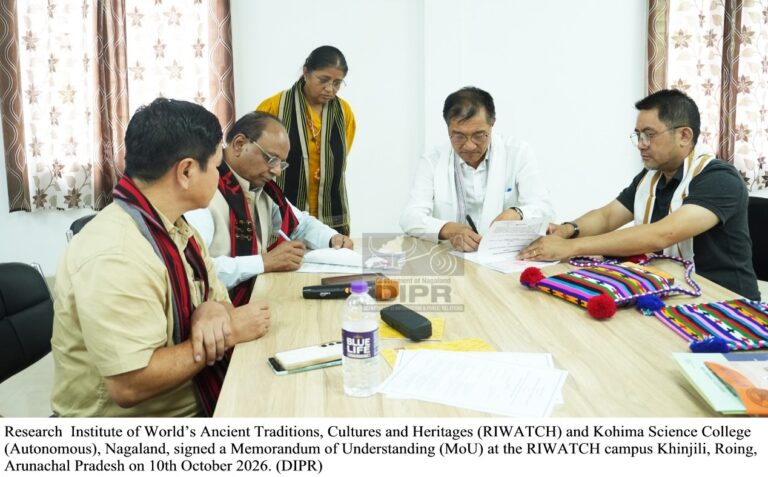 RIWATCH, KOHIMA SCIENCE COLLEGE SIGN MoU TO PROMOTE RESEARCH AND PRESERVE NORTHEAST’S CULTURAL HERITAGE