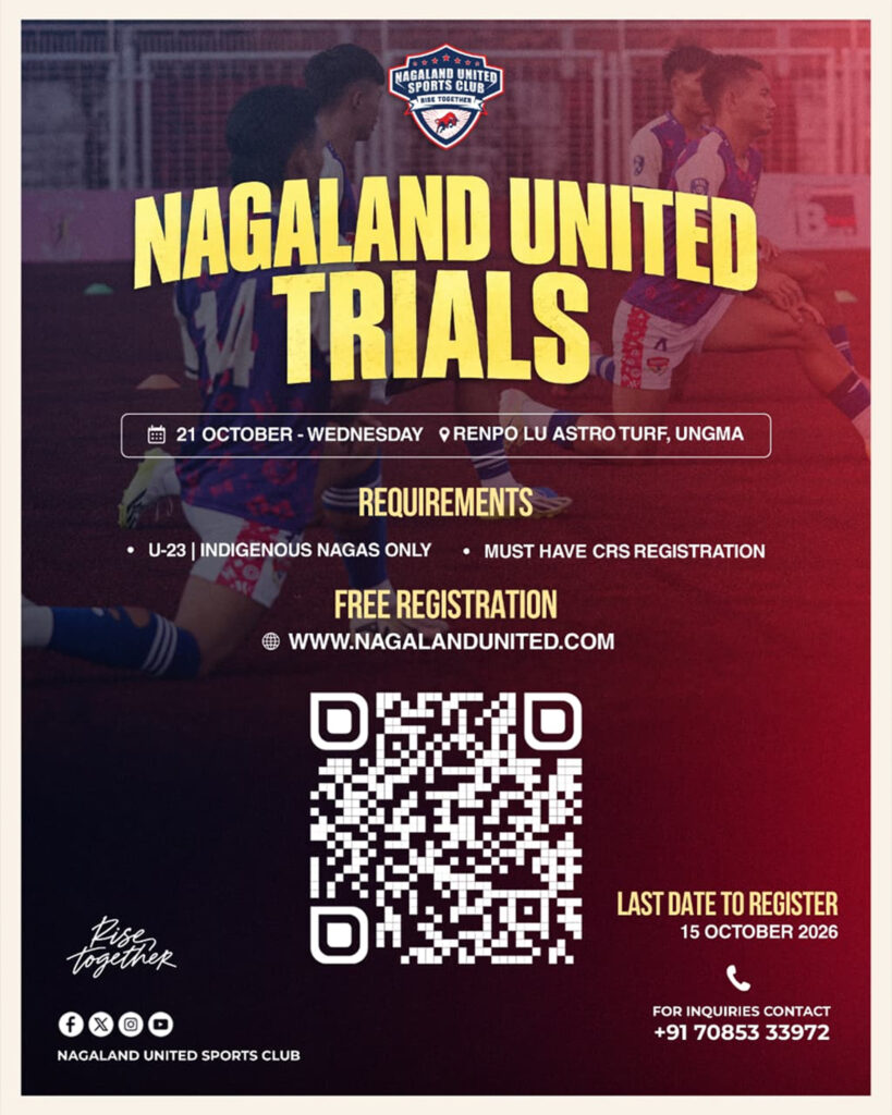 NAGALAND UNITED SC ANNOUNCES U-23 FOOTBALL TRIALS AT UNGMA
