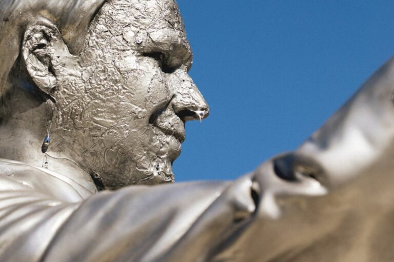 Melting Ron DeSantis statue unveiled to call out his inaction on climate crisis